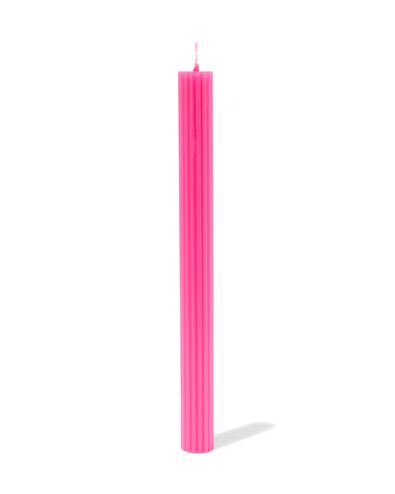 lange huishoudkaars met ribbels &Oslash;2x24 fluor roze