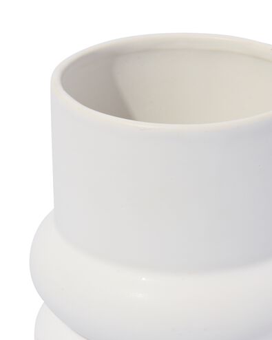 aardewerk vaas met ribbels &Oslash;10x20 wit