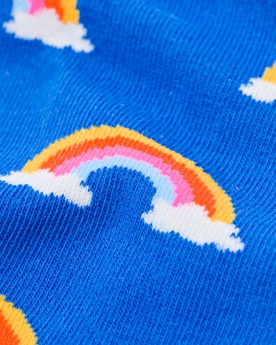 sokken met katoen regenboog blauw