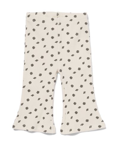 flared babylegging met ribbels ecru