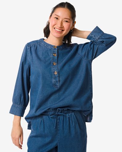 dames top Lola middenblauw