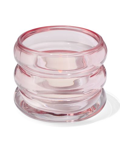 sfeerlichthouder donut &Oslash;8x6 roze glas