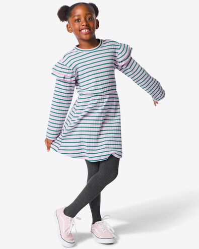 kinderjurk met ruffle paars