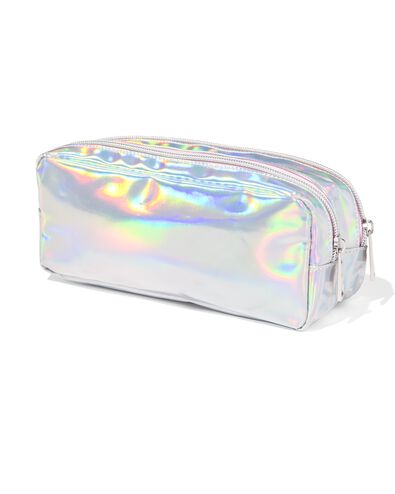 etui met dubbele ritsen iriserend