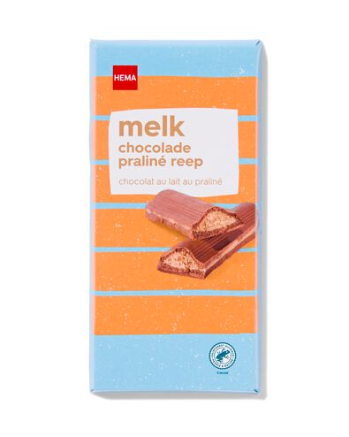 chocoladereep melk pralin&eacute; 200gram