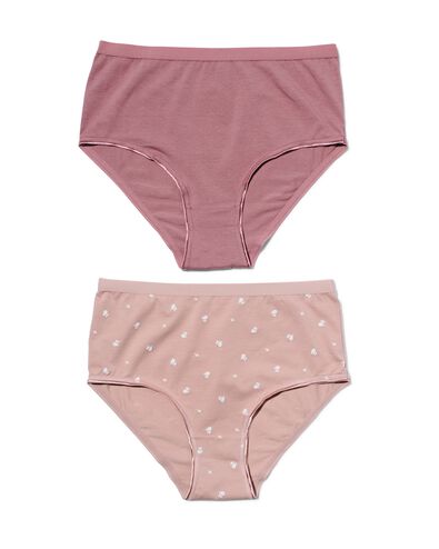 dames tailleslips stretch katoen - 2 stuks roze
