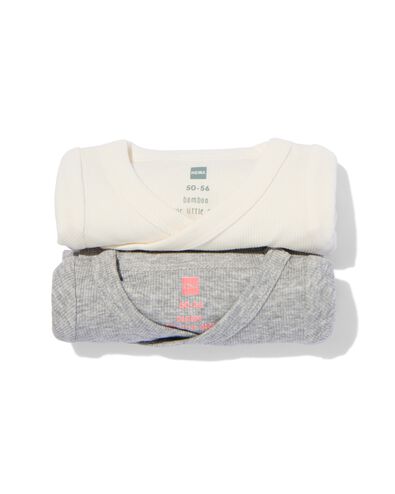newborn meegroei romper rib met bamboe stretch wit