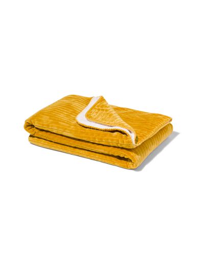 woonplaid fleece/sherpa 130x150 oker