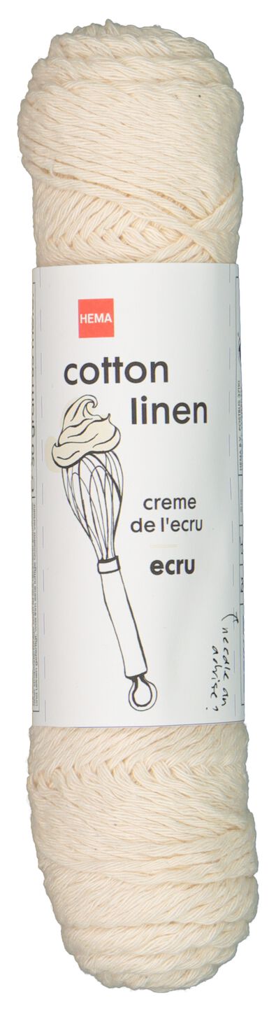 brei en haakgaren katoen/linnen 50gr/83m ecru