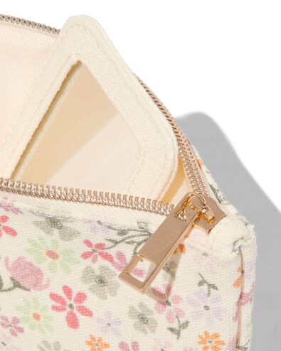 make-up tas plat bloemen 14x21