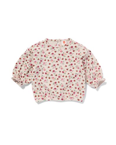 baby shirt rib bloemen ecru