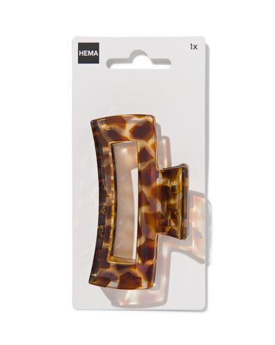 vierkante haarclip 8cm tortoise