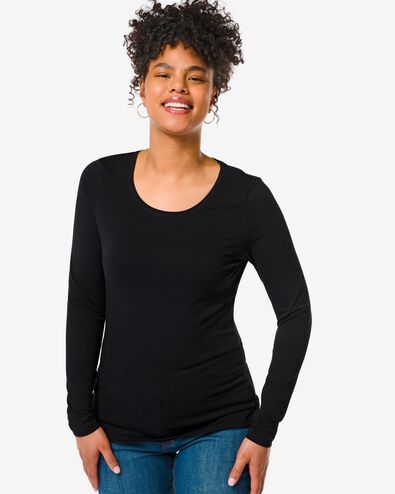 dames basic t-shirt zwart