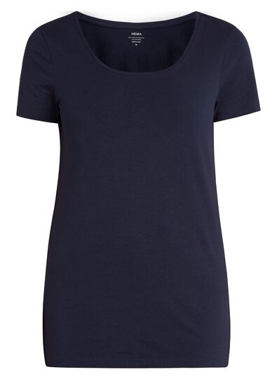 dames t-shirt donkerblauw