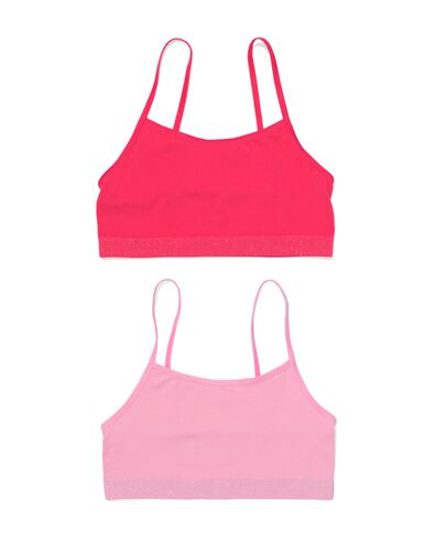 kinder soft tops naadloos met glitters - 2 stuks roze