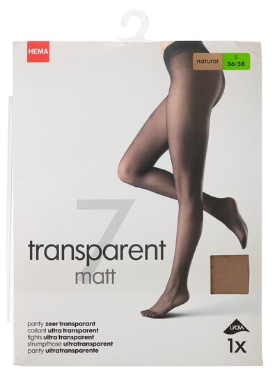 panty mat transparant 7denier naturel
