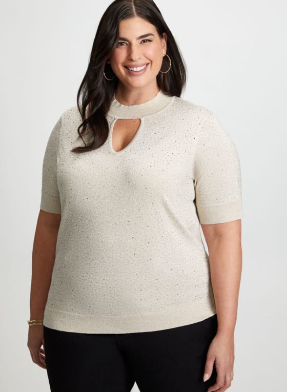 Rhinestone Embellished Sweater