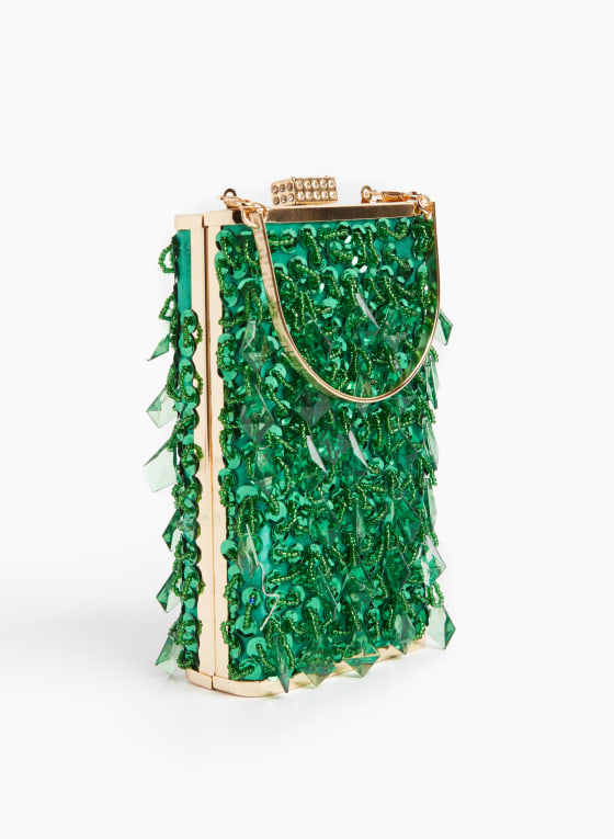Bead & Sequin Detail Box Clutch