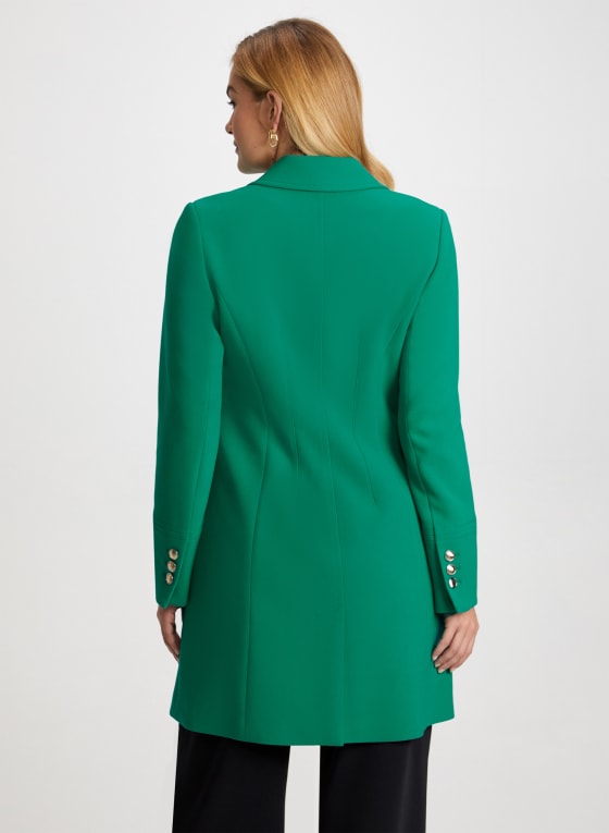Button Front Tricotine Coat
