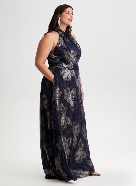 Floral Print Halter Neck Dress