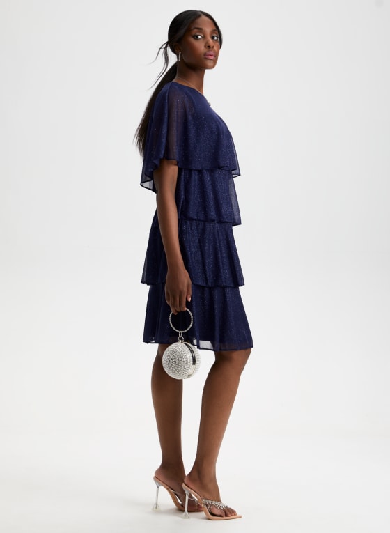 Glitter Mesh Tiered Dress