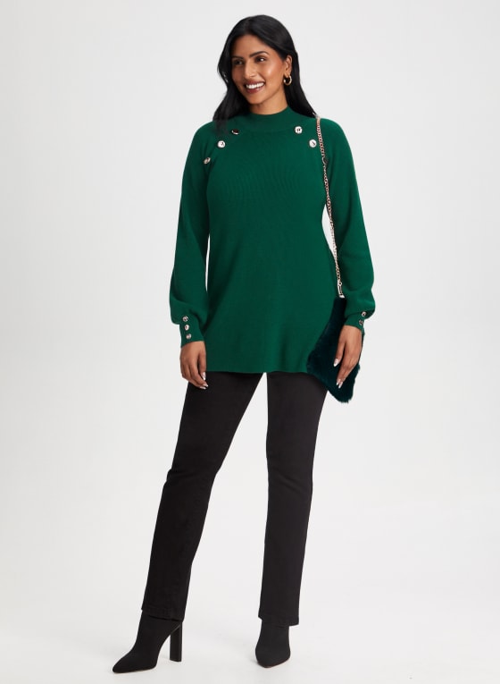 Mock Neck Tunic Sweater