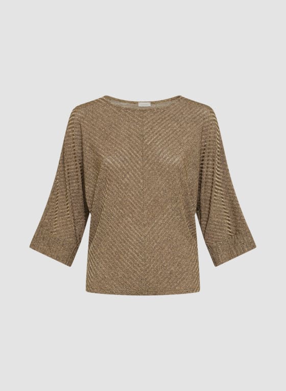 3/4 Dolman Sleeve Rib Knit Top