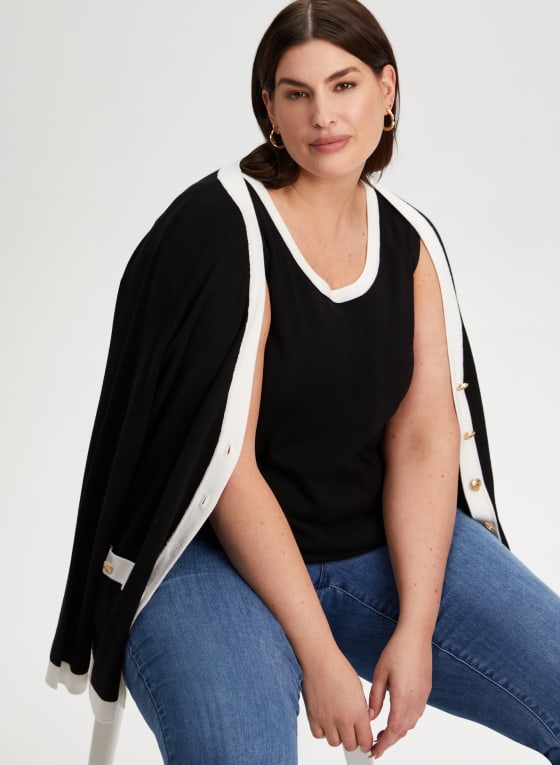 Sleeveless Crew Neck Sweater