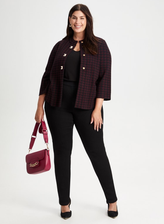 Houndstooth Motif Cardigan