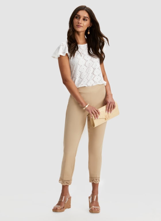 Lace Detail Pull-on Pants