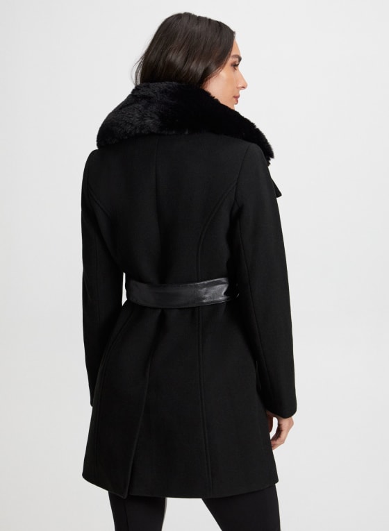 Stretch Wool-Blend Trench Coat