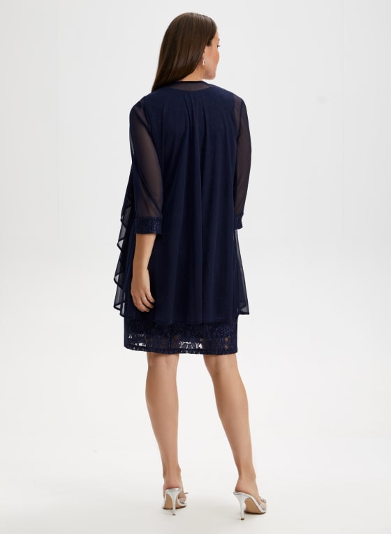 Glitter Lace Dress & Jacket Set