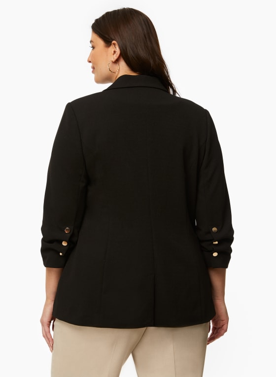 Gathered Sleeve Blazer