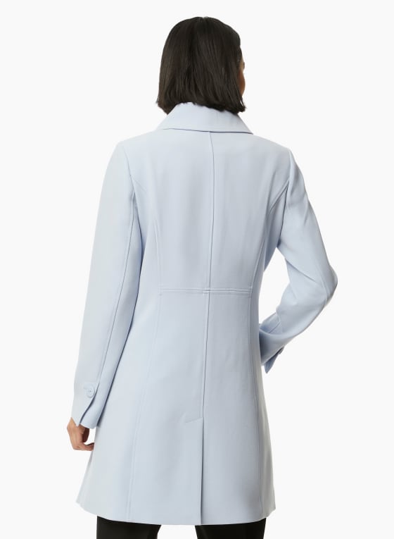 Button Front Tricotine Trench Coat