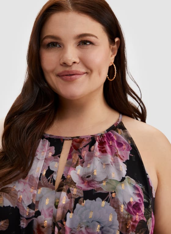Floral Print Halter Neck Dress