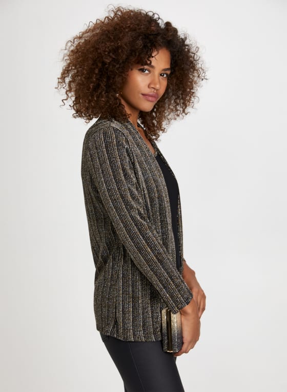 Metallic Stripe Fooler Top