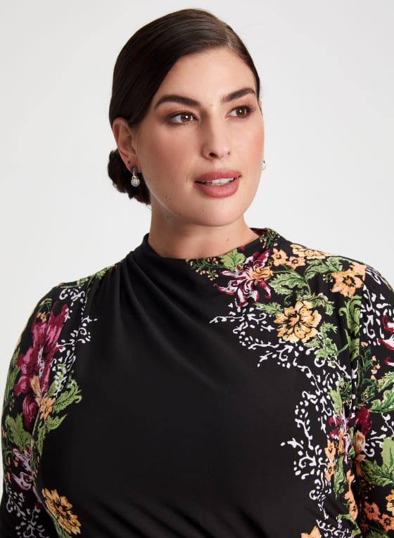 Floral Print Long Sleeve Dress