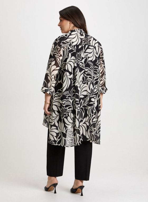 Asymmetric Leaf Print Blouse