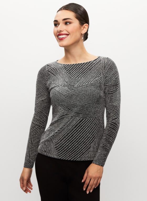 Curved Line Print Top