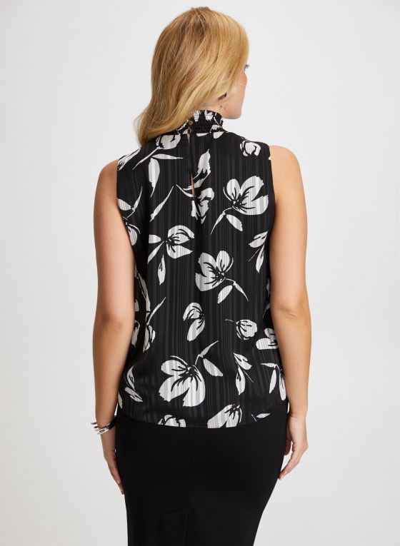 Floral Print Smocked Neck Blouse