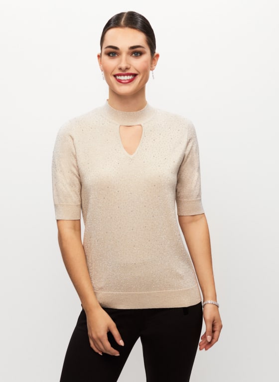 Rhinestone Embellished Sweater