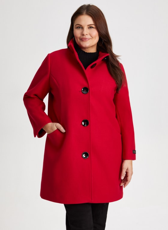 Stretch Wool Blend Coat