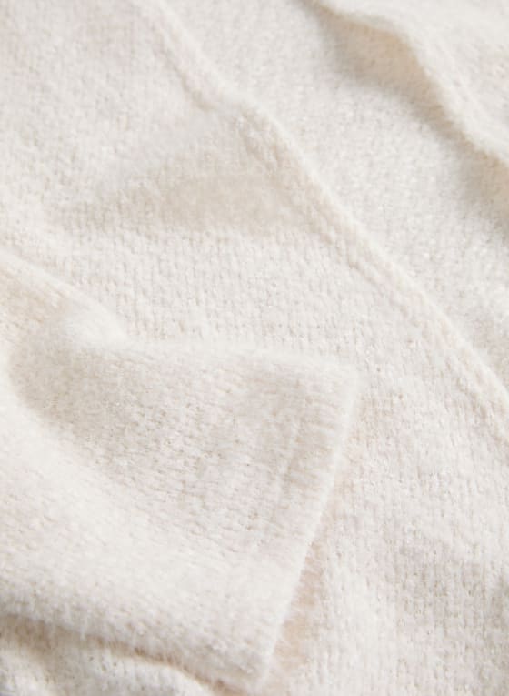 Cascading Open Front Bouclé Cardigan