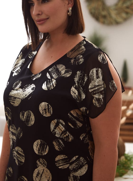 Dot Print Chiffon Tunic