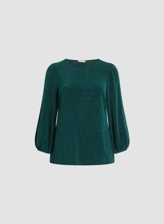 Glitter Bouffant Sleeve Top