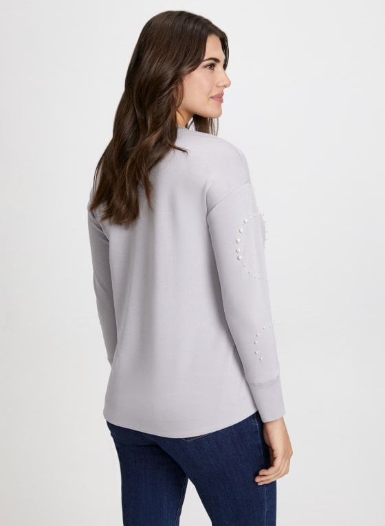 Long Sleeve Pearl Detail Top