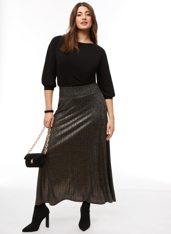 Glitter Pull-On Maxi Skirt