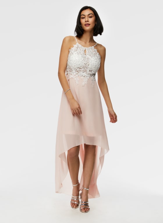 High Low Lace Detail Dress