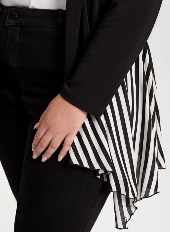 Striped Detail Open Front Top