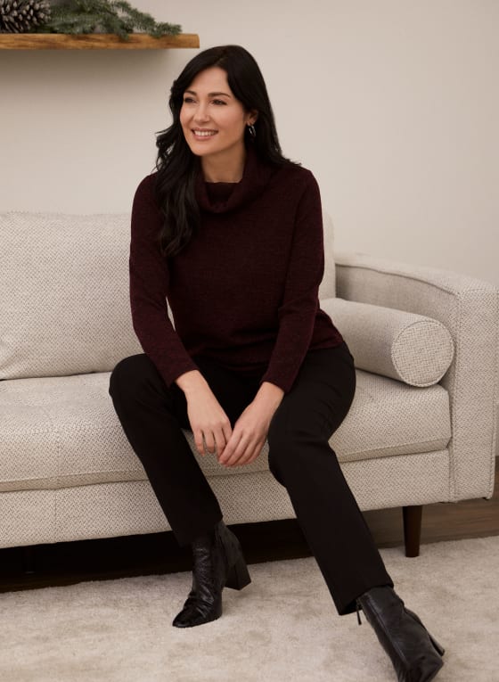 Cowl Neck Bouclé Sweater